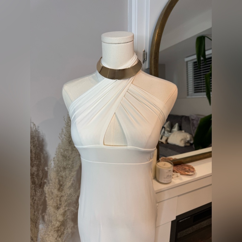 JLUXLABEL Strapless White Dress